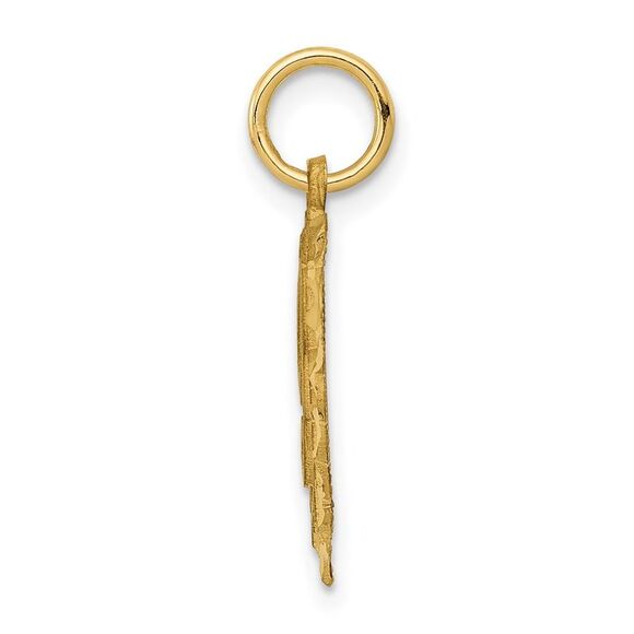 14k Yellow Gold, Grace Collection, Satin Heart Initial R Pendant, 15mm - Picture 2 of 5